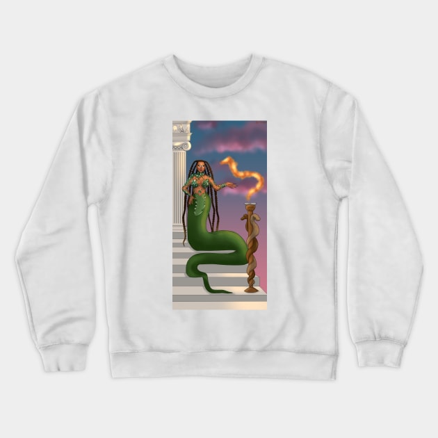 Sasha Colby Goddess Snake Temple Crewneck Sweatshirt by jonosmatt